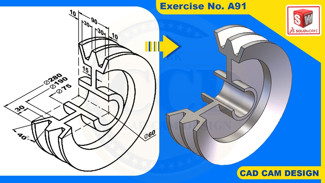 SolidWorks Tutorial for beginners Exercise A91