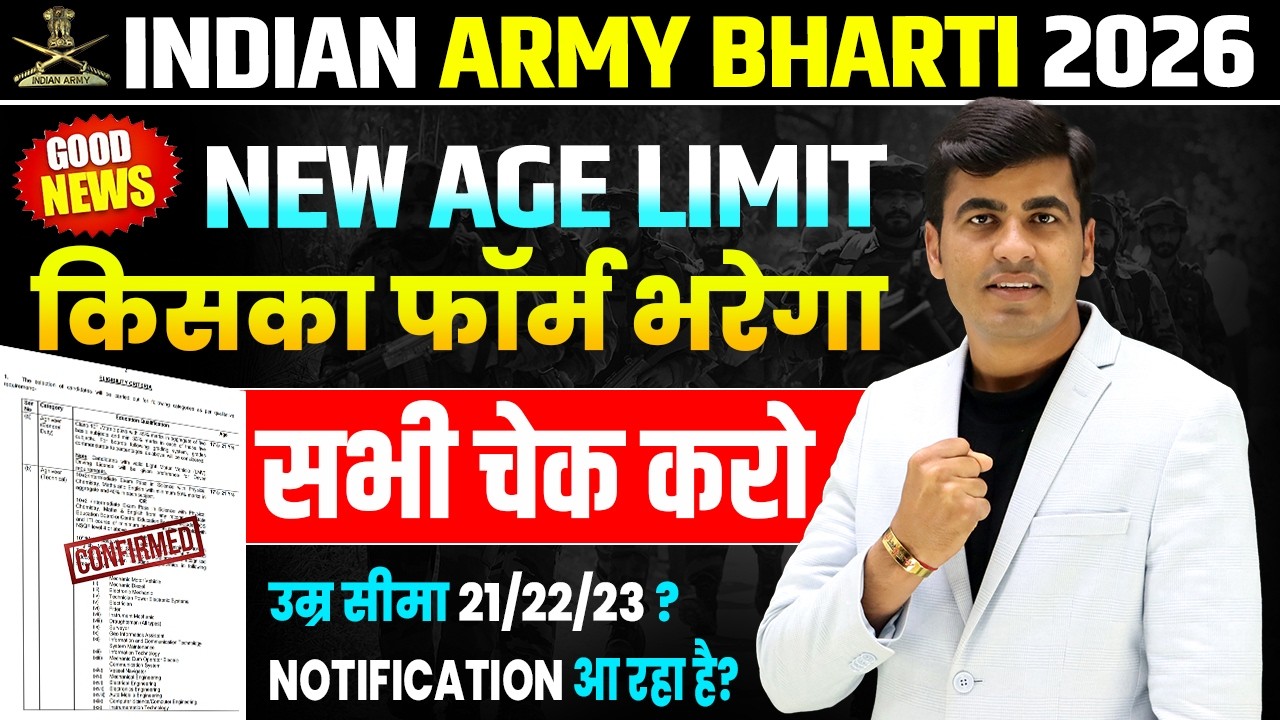 Indian Army New Age Limit 2026 | Army Agniveer New Vacancy 2026 | Army Bharti 2026 Notification Out