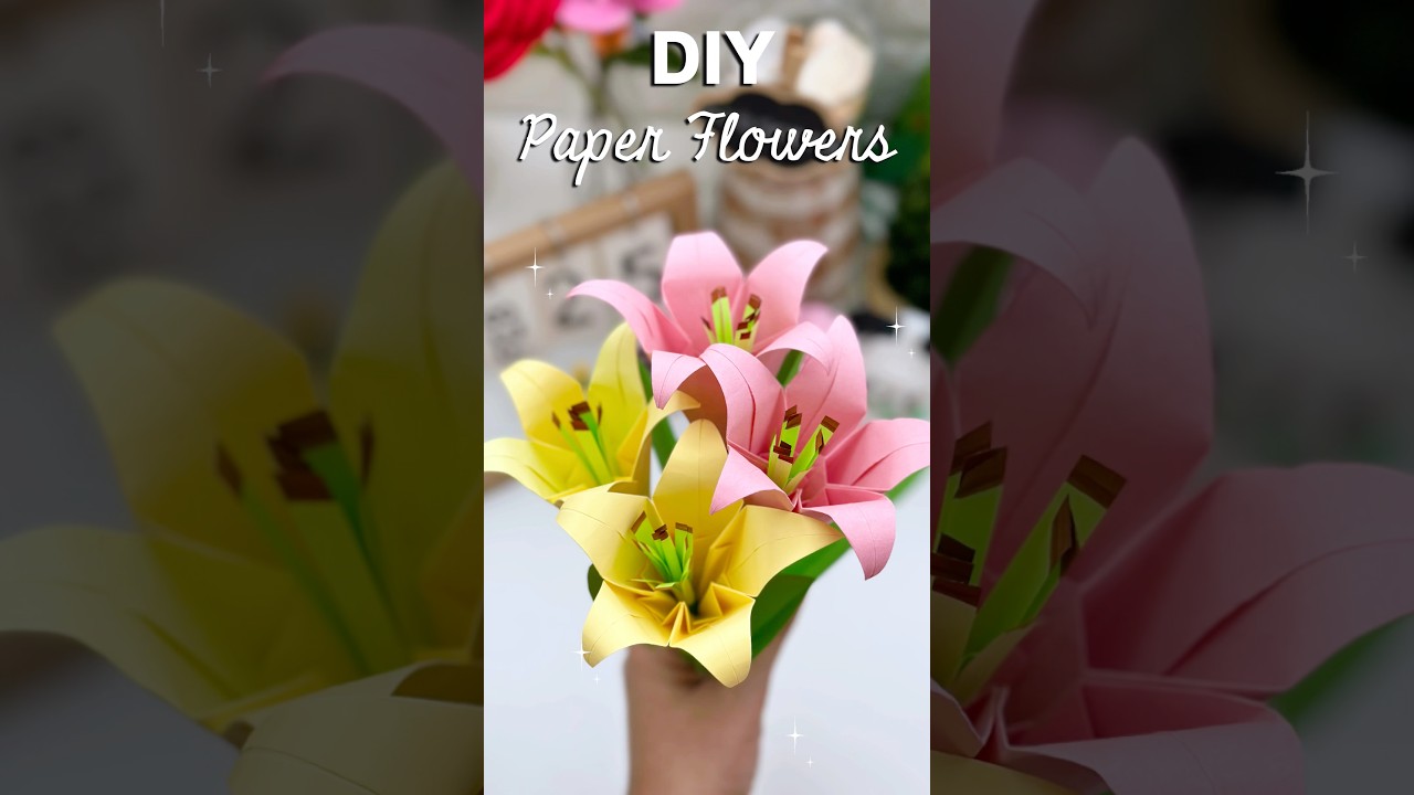 Try this Super Easy Flowers Idea from Paper at Home #diy #craft #shorts #trendingshorts #decor