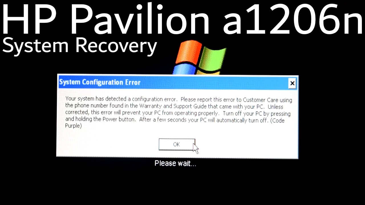 HP Pavilion a1206n - Windows XP Factory Software Recovery