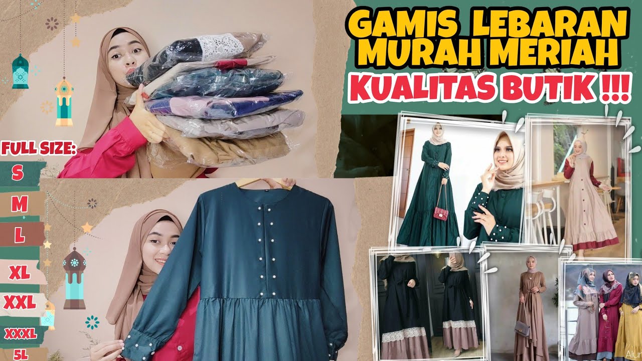 SHOPEE HAUL GAMIS LEBARAN KUALITAS BUTIK UNDER 140K !!! SIZE S-XXXL