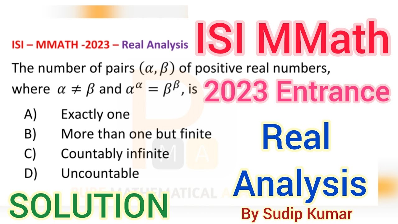 ISI MMATH 2023 Mathematics Entrance Question | ISI MMath 2023 Maths Real Analysis Solution | By PMA
