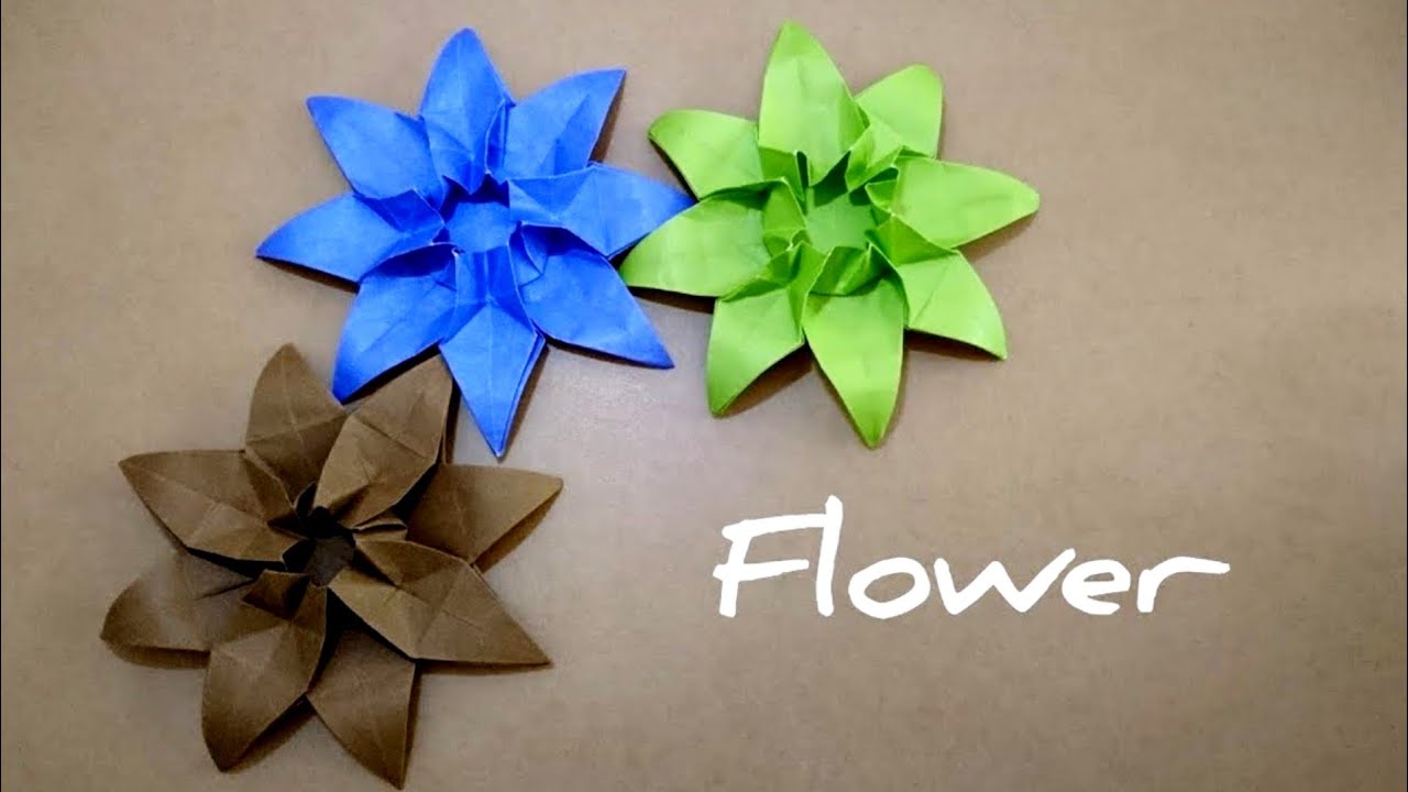 Origami 8-petal Flower/ Paper Dahlia 折纸大丽花