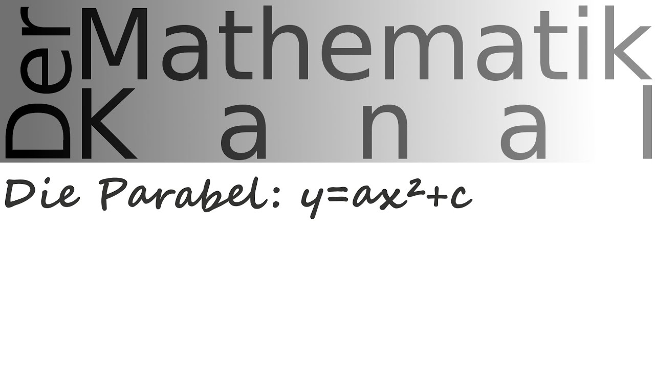 Die Parabel: y=ax²+c | DerMathematikKanal | quadratische Funktion | Verschiebung auf der y-Achse