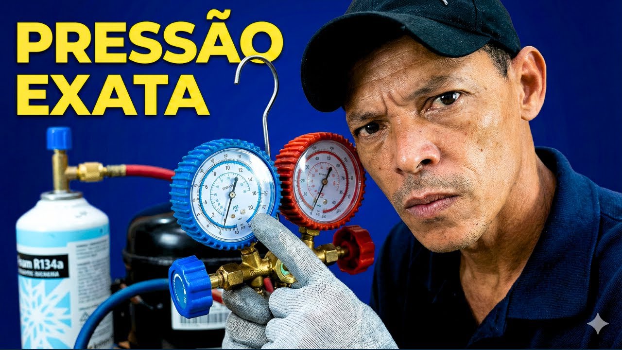 Carga gás freezer por pressão passo a passo - Curso Refrigeração