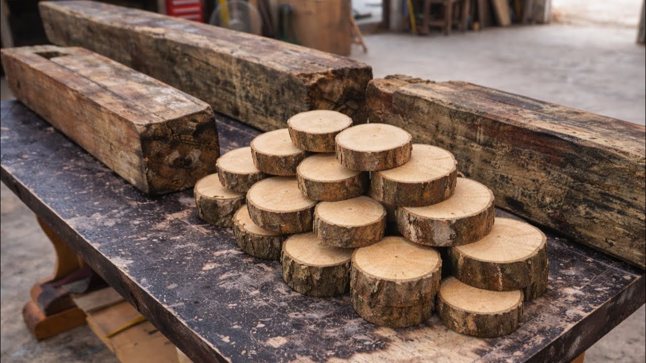 You’ll Be Amazed by This Woodworking | Old Railroad Ties & Tree Branches