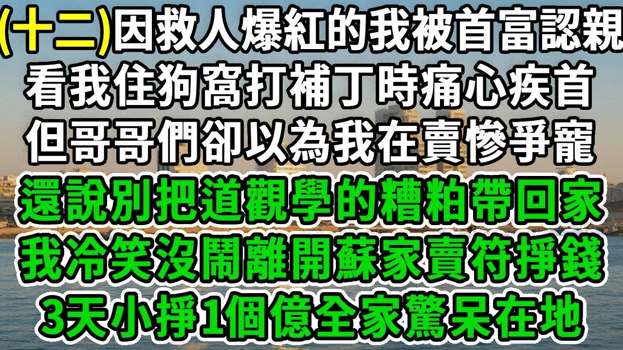 灵芽入世12.因救人爆紅的我被首富認親，看我住狗窩打補丁時痛心疾首，但哥哥們卻以為我在賣慘爭寵，還說別把道觀學的糟粕帶回家，我冷笑沒鬧離開蘇家賣符掙錢，3天小掙1個億全家驚呆在地！#风起云涌 #爽文