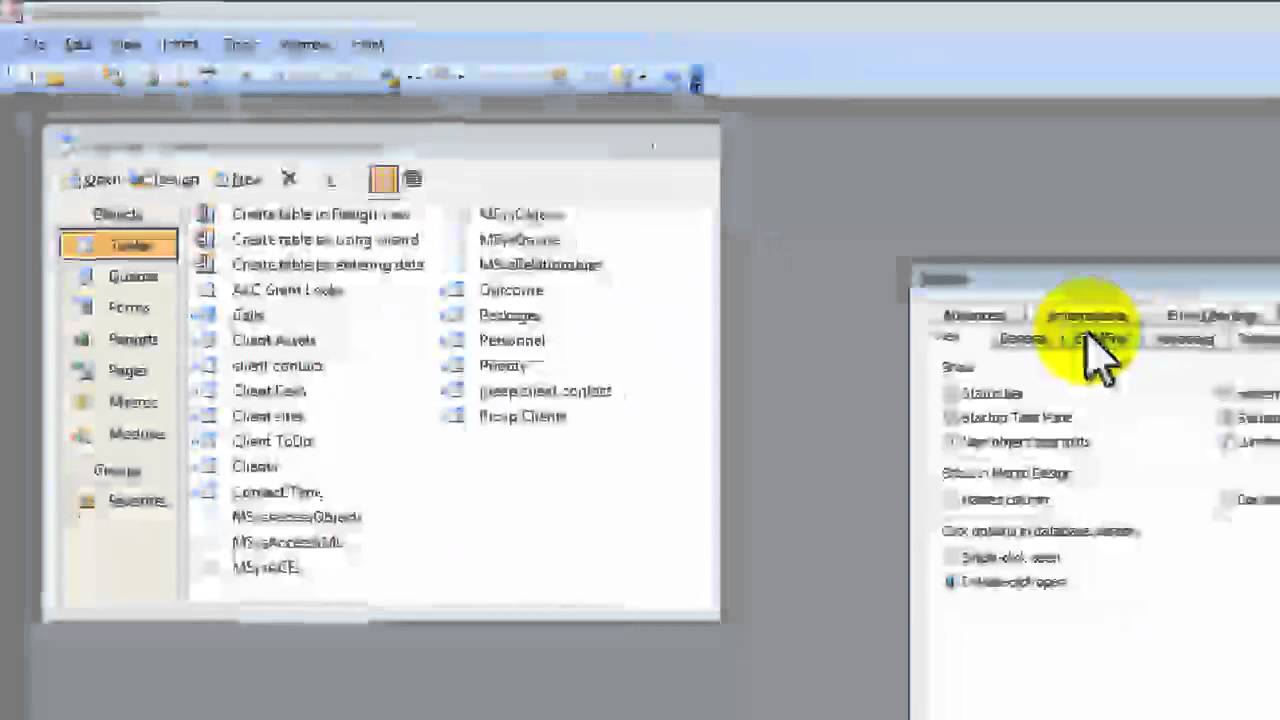HOW TO CHANGE BASIC SETTINGS IN MICROSOFT ACCESS 2003
