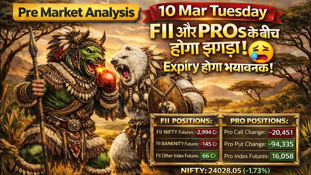 Pre Market Analysis & Report | FII DII & F&O Data | Nifty, Bank Nifty, Sensex Analysis | 10 Mar