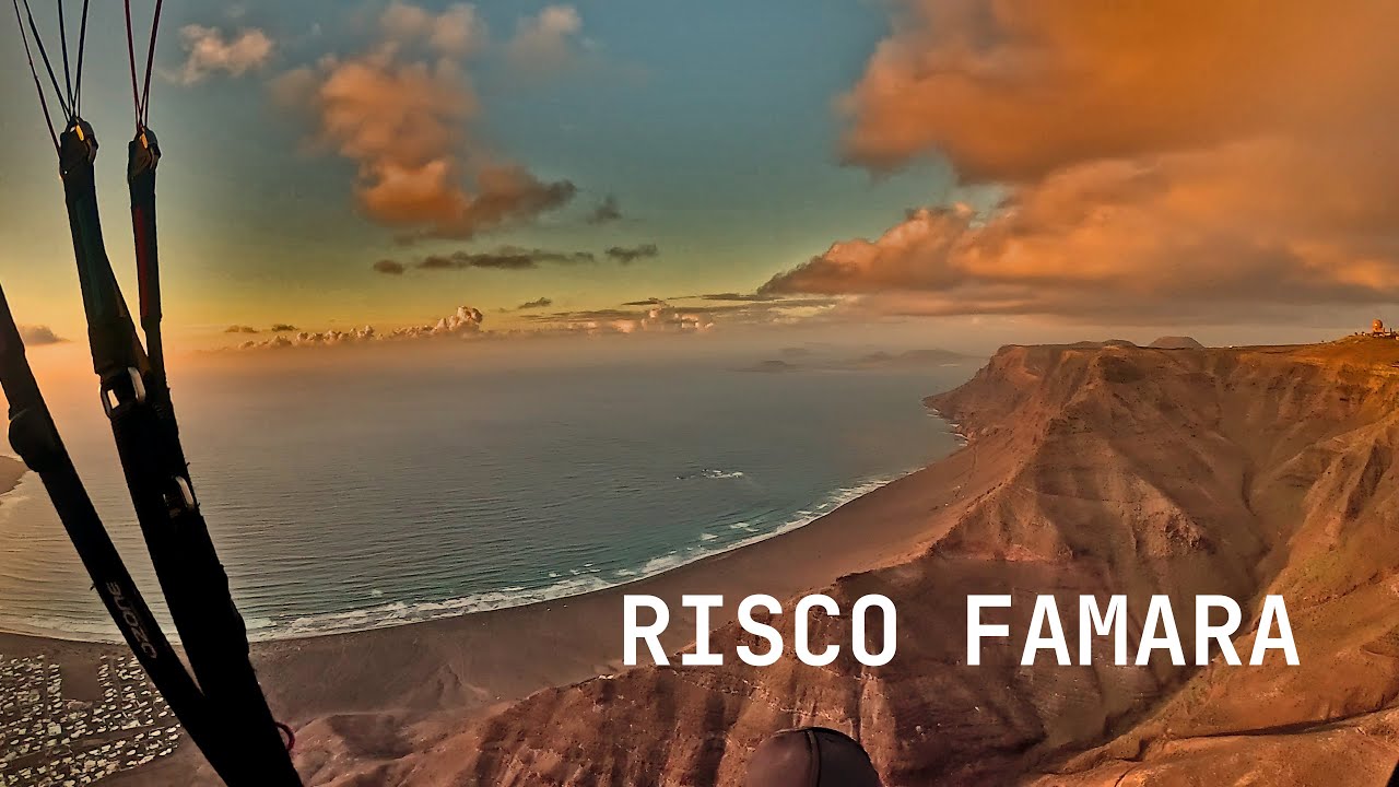 Teguise - Risco de Famara. Super low windy paragliding takeoff