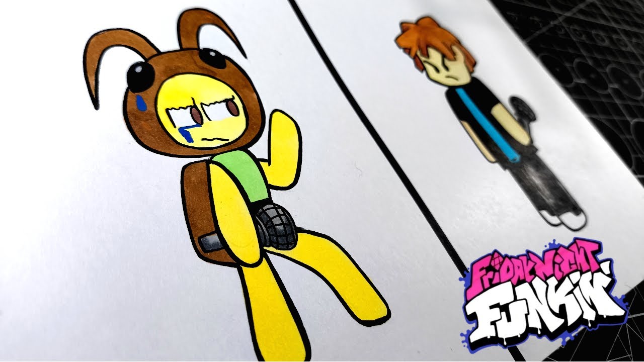 DIBUJO Friday Night Funkin' vs RoxiCake gamer vs TOCINO | Oh Tocino ¡NO! pero son ROXICAKE y TOCINO
