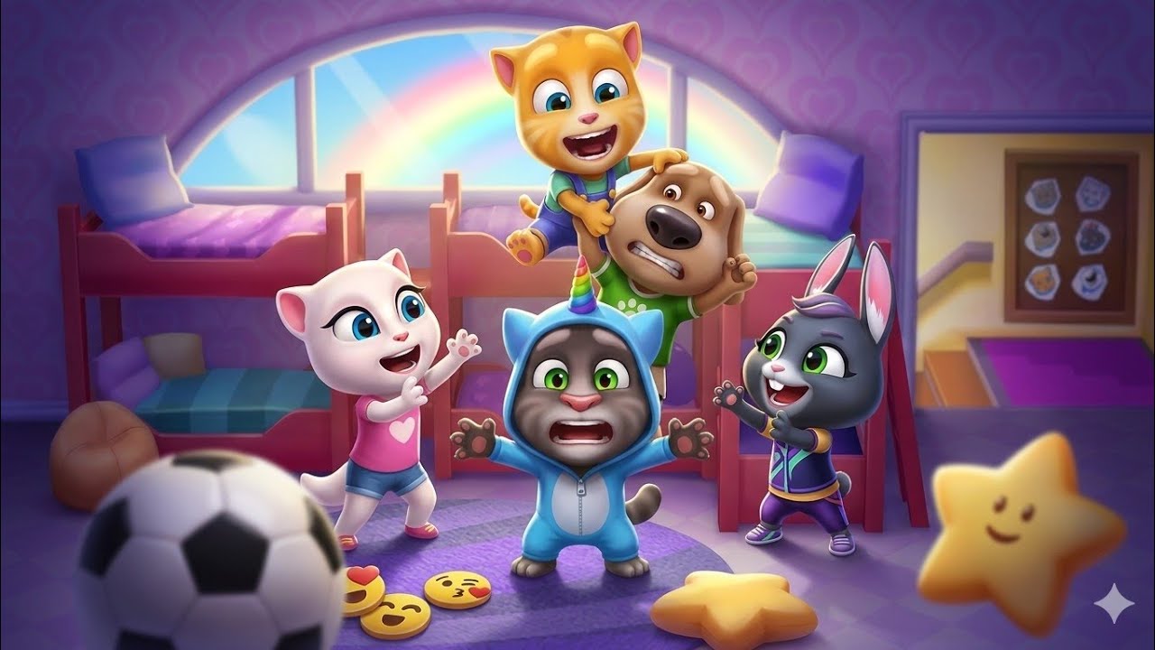 Pajama Party in My Talking Tom Friends Lunar New Year update Gameplay Android ios 