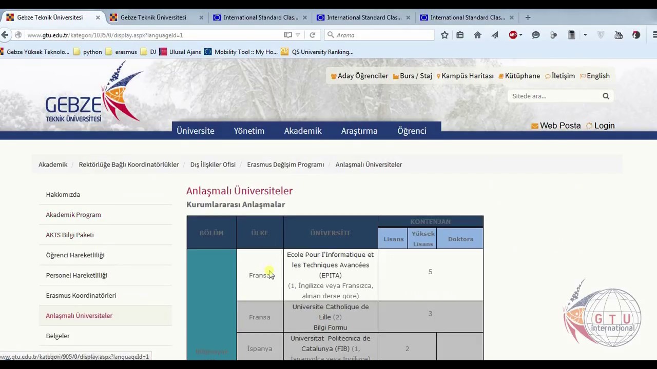 Learning Agreement-Gebze Teknik Üniversitesi