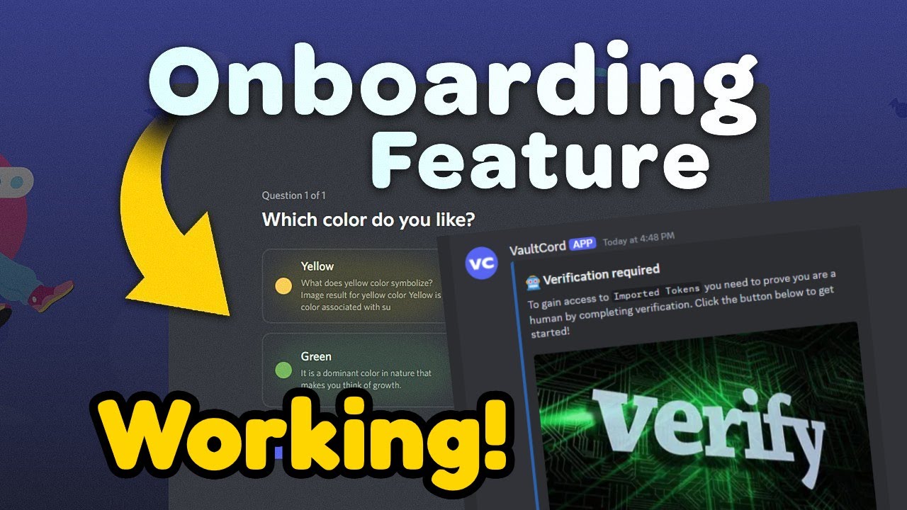 How to use Discord Server Onboarding with VaultCord verify bot