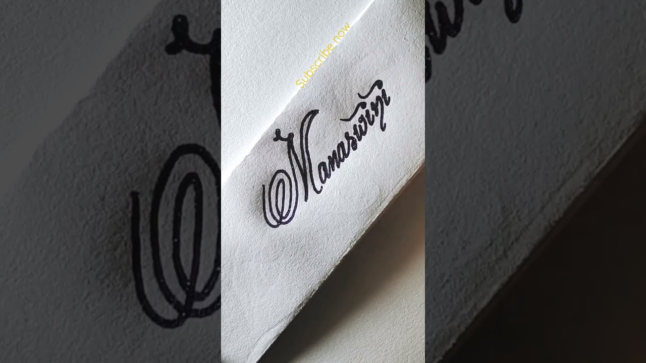 'Manaswini' name written in Calligraphy style | #shorts #handwriting #calligraphy