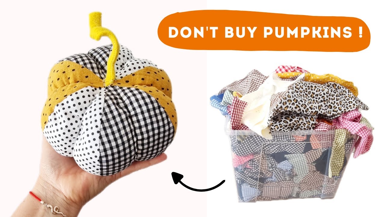 Scrap Fabric Pumpkin DIY 🧡 Sewing Project Easy to Make Fall Decor🍁