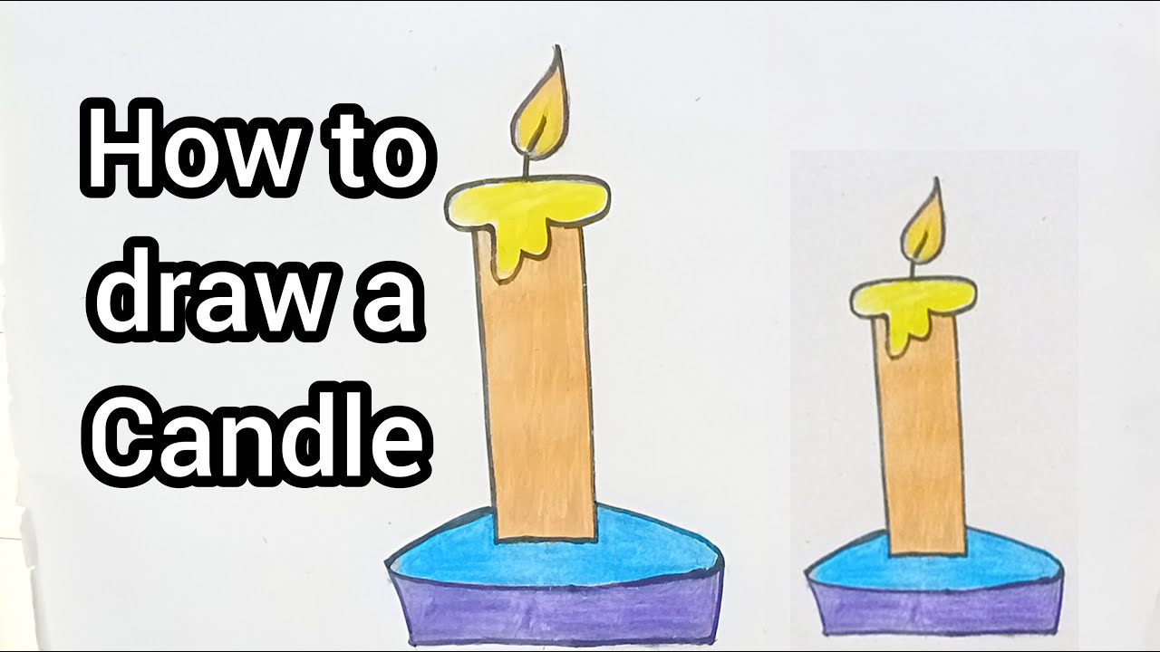 candle drawing | easy step by step candle drawing 