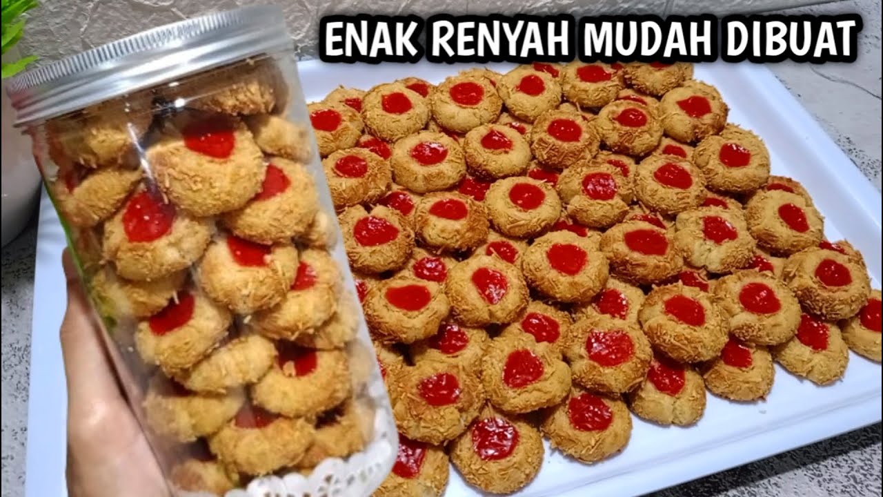 RESEP THUMBPRINT COOKIES STRAWBERRY KUE KERING YANG ENAK RENYAH DAN MUDAH DIBUAT!!