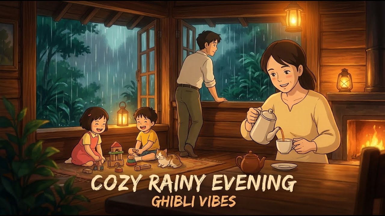 POV: A Cozy Rainy Evening at Home with Family 🌧️🍵 (Ghibli Vibes)