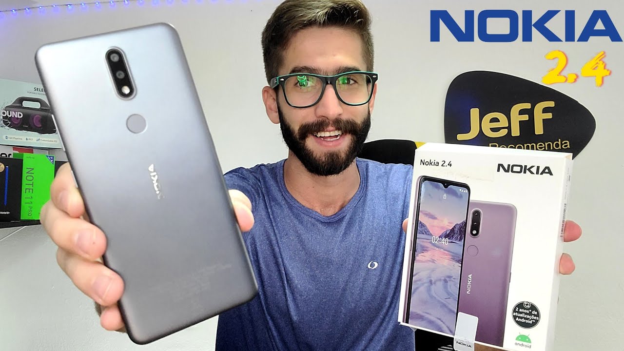 Conheça o Nokia 2.4: Smartphone Barato com 3GB/64GB ,Tela Grande e Leitor Biométrico! (Unboxing)