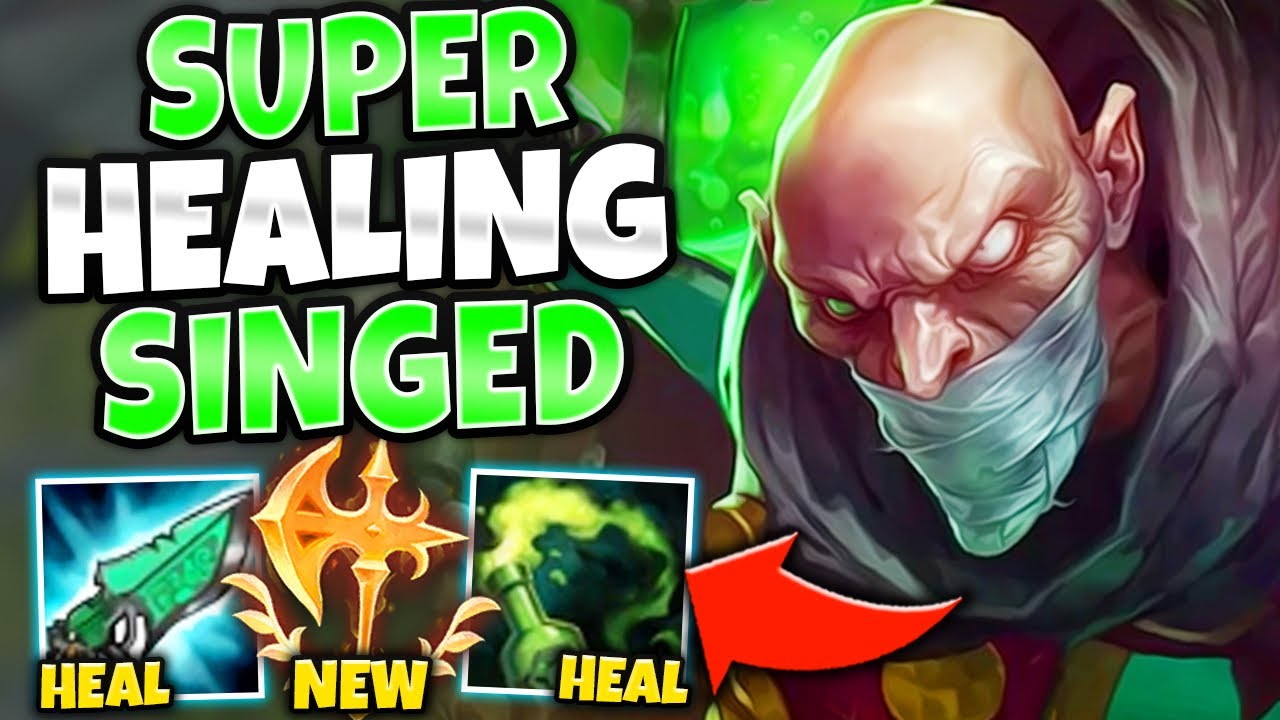 *PROXY IN BASE* SINGED HEALING BUILD MAKES YOU IMPOSSIBLE TO KILL - League of Legends