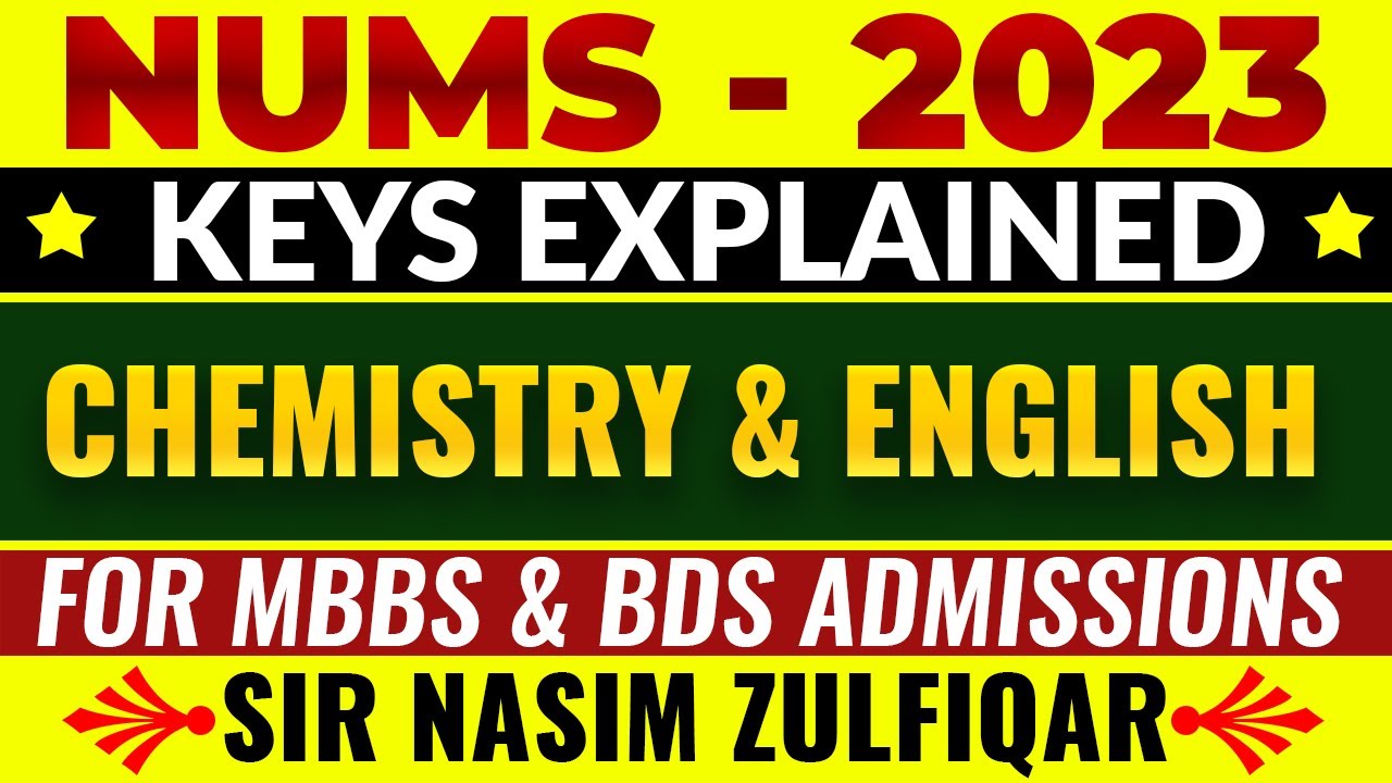 NUMS-2023 Keys Explained (Chemistry & English)