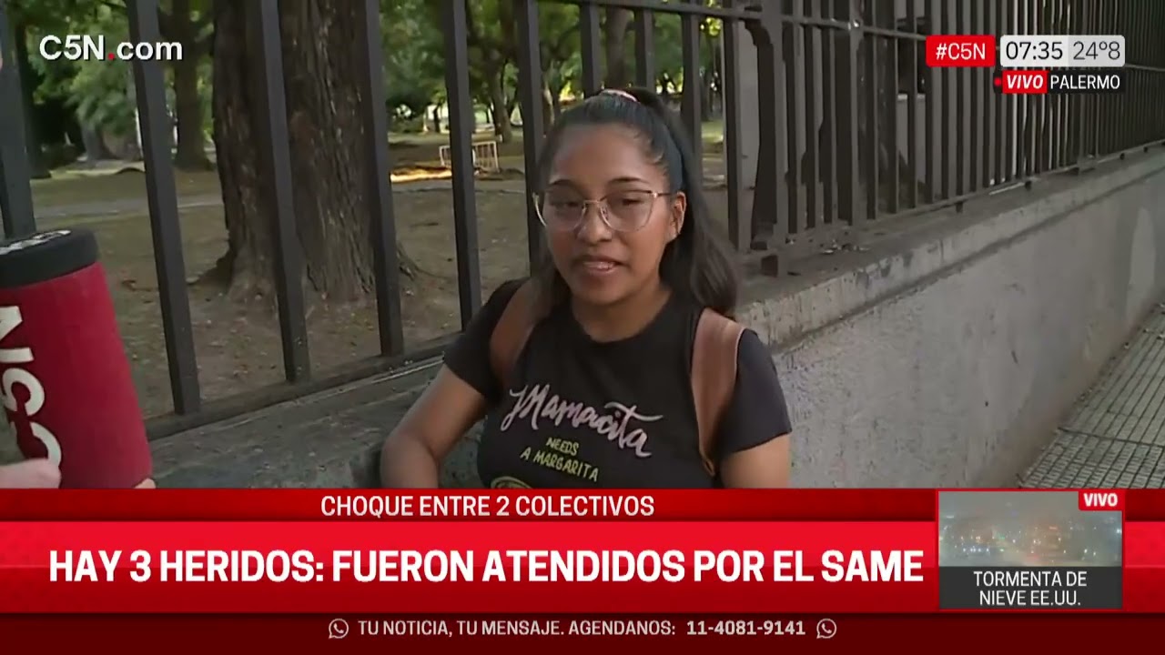 Violento CHOQUE de dos COLECTIVOS en PALERMO: hubo tres personas heridos