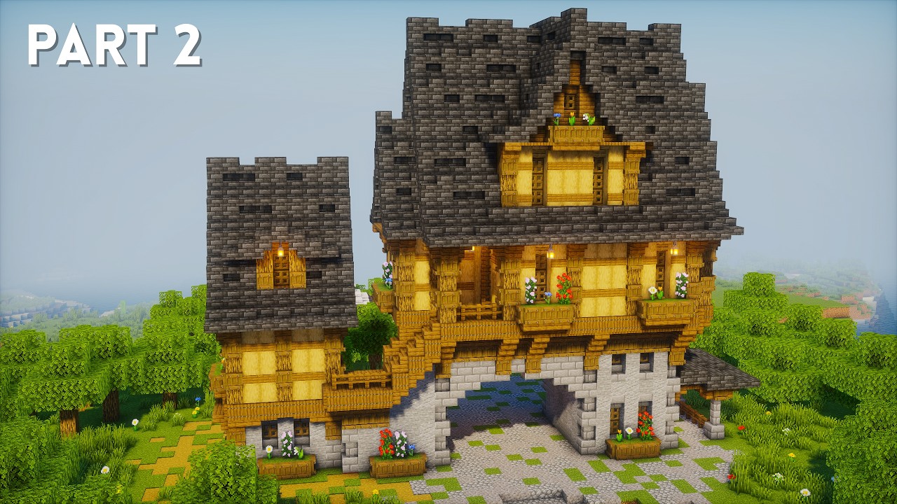 Minecraft - How to build a Medieval Tunnel House Part 2 | Minecraft Tutorial