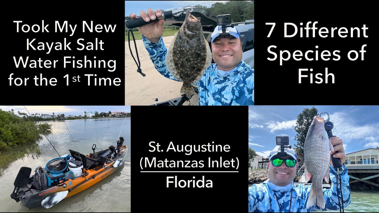 Kayak Fishing the Matanzas Inlet in My Old Town Sportsman Autopilot (St. Augustine, FL) -- 7 Species