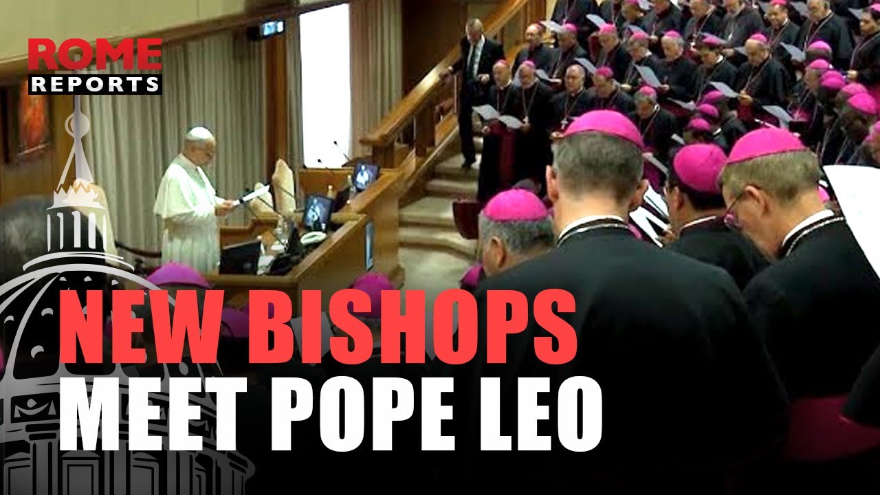 Pope Leo jokes about his election in front of the new bishops
