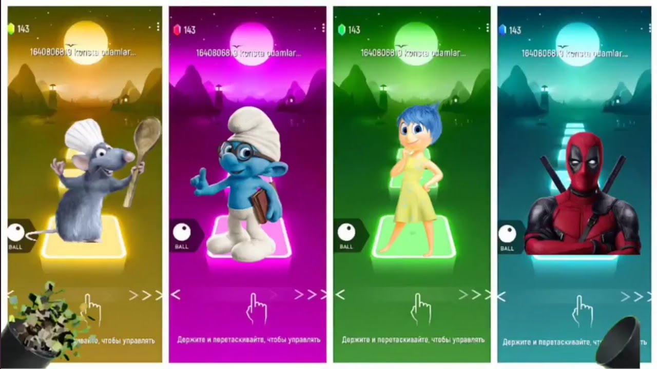 💚🌟 Rainbow Sticker Tiles | Funny Characters Dance Mix 😂🎵