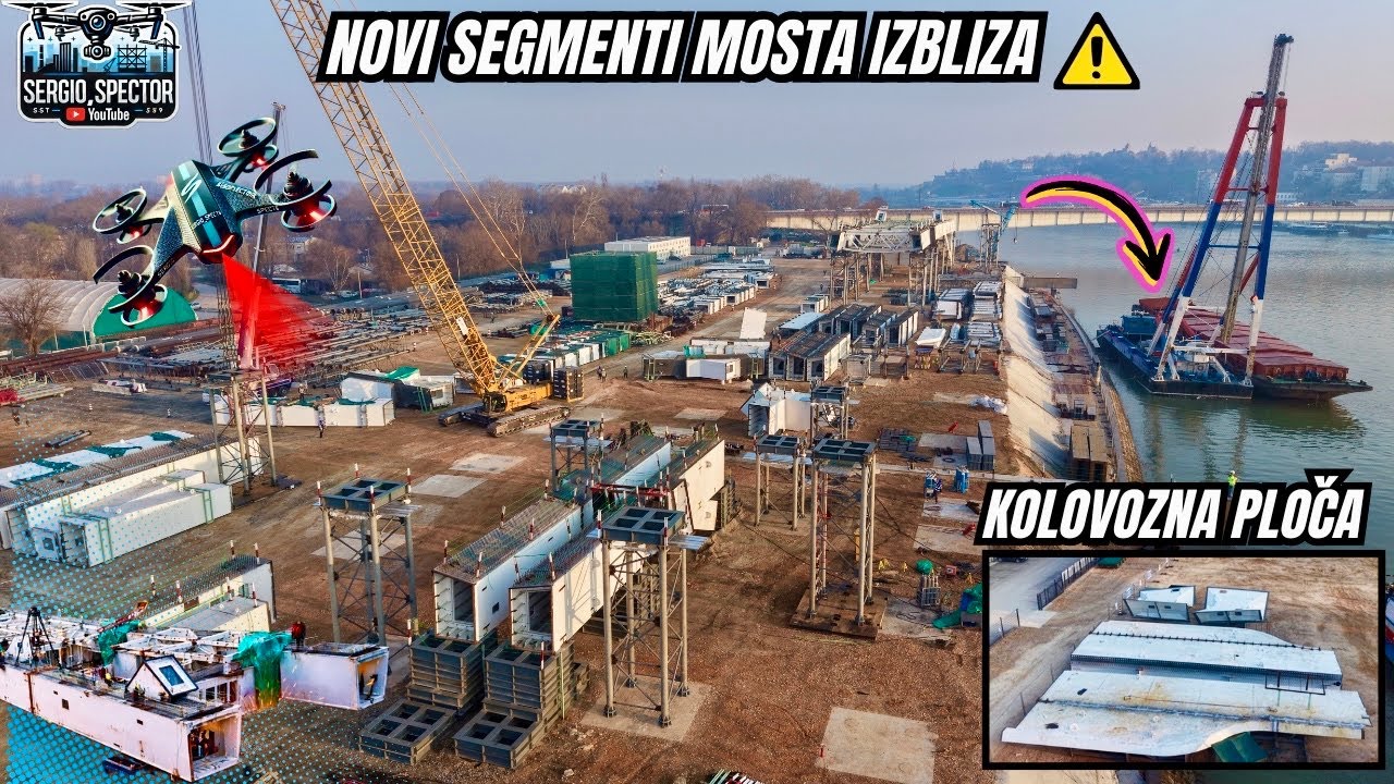 Ovo su NOVI delovi mosta IZBLIZA! Gradnja prilazne rampe kod Beograd na vodi 🌉🚧