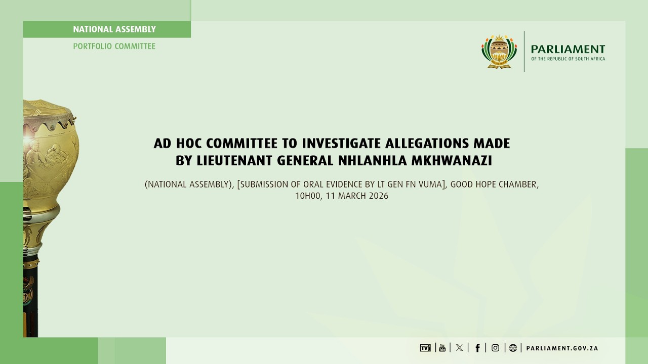 Ad hoc Committee to Investigate Allegations made by Lieutenant General Mkhwanazi, 11 March 2026