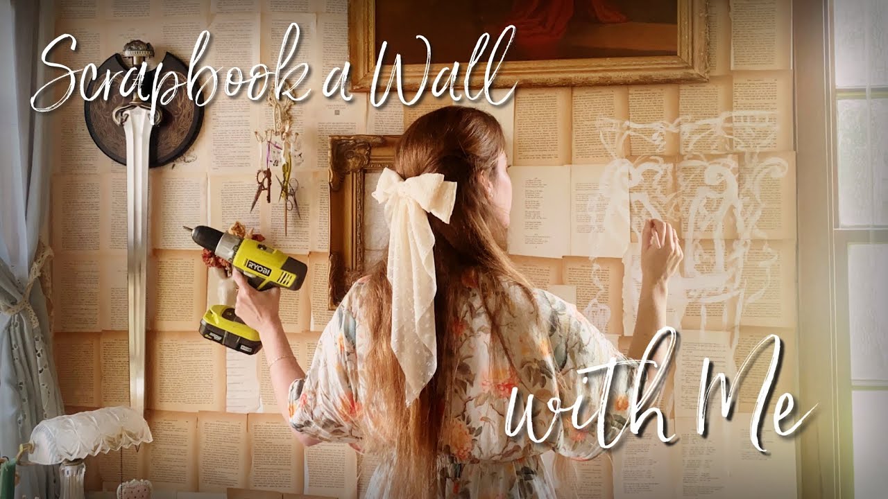 Turn a Wall into a Vintage Diary Page with Me 🕯️📜 Light Academia Art Studio Makeover