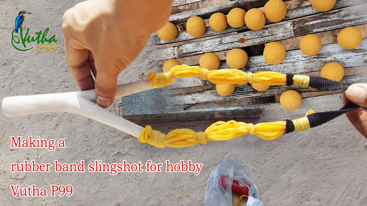 Making a rubber band slingshot for hobby | Outdoor working - Vutha P99