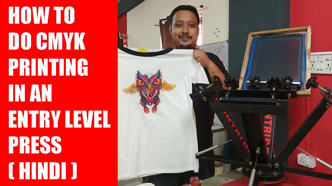 CMYK Printing in 4 Color 1 Station Rider Series Screen Printing Machine ( Hindi )