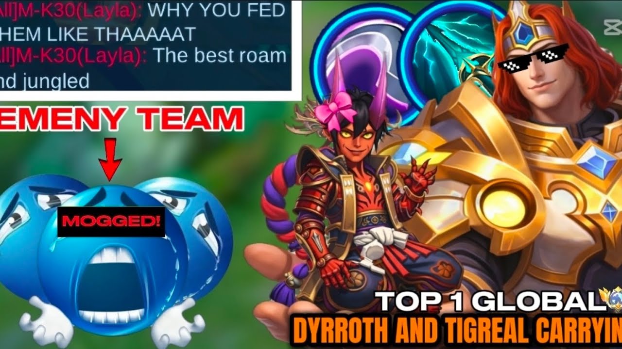 DYRROTH AND TIGREAL BRUTAL COMBO CARRYING GAME BRUTAL DEMAGE😱😱