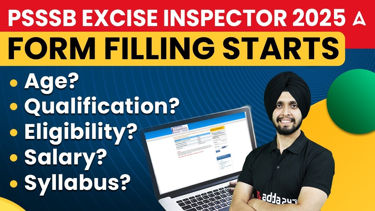 PSSSB Excise Inspector 2025 | Age, Qualification, Eligibility, Salary, Syllabus | By Gagan Sir