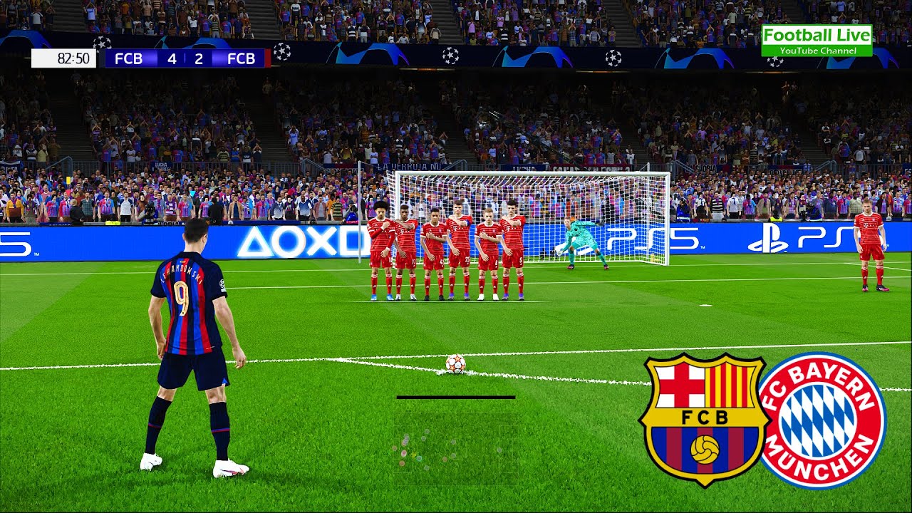 FC Barcelona vs Bayern Munich | Lewandowski Free Kick Goal vs BM | Champions League 2022/23 | PES