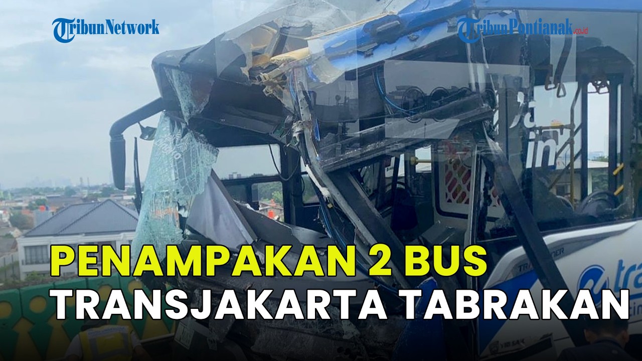 DUA BUS TRANSJAKARTA TABRAKAN DI KORIDOR 13, PENUMPANG TERLUKA