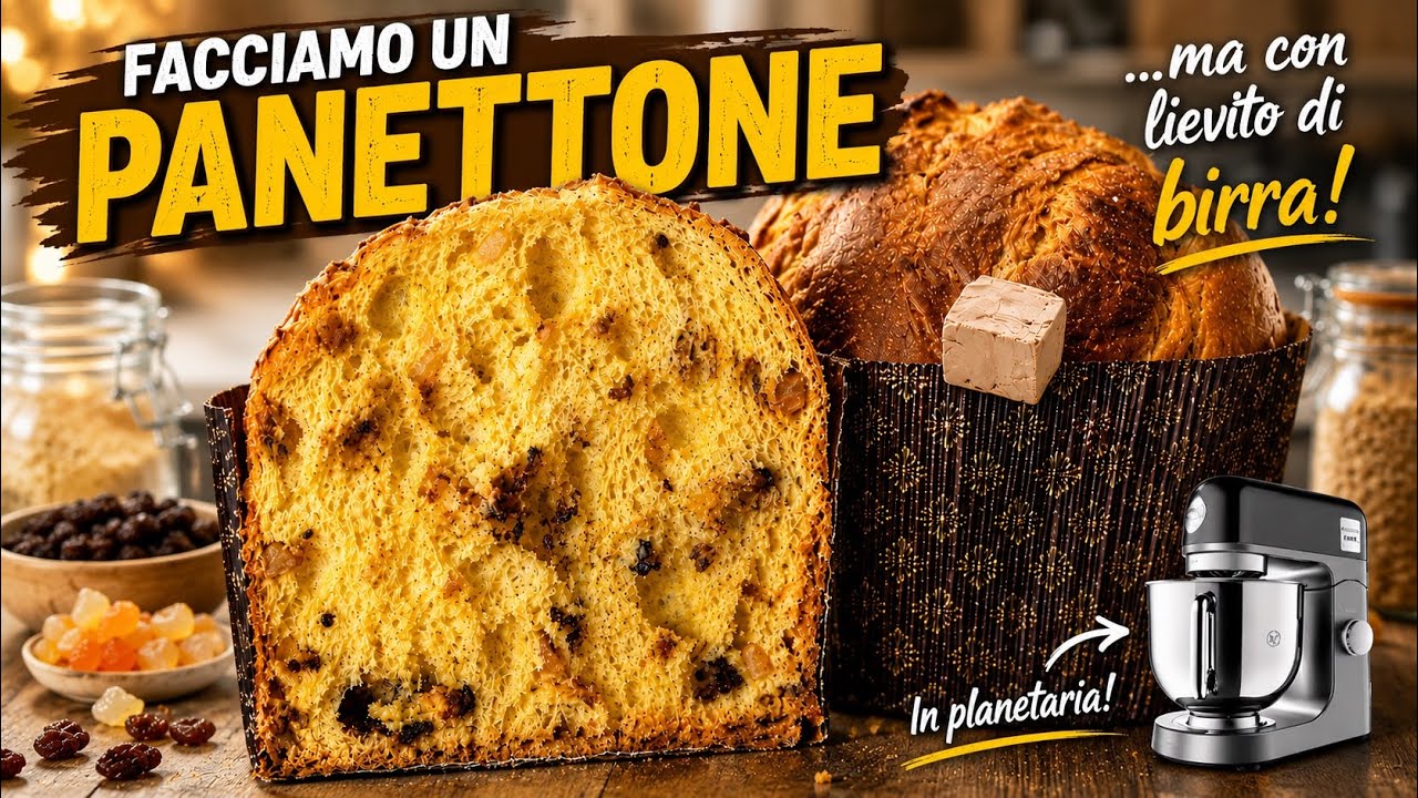 Panettone con biga impasto in planetaria e lievito di birra