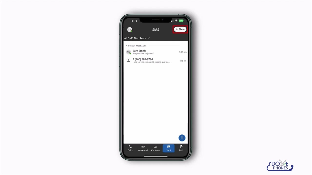 13 - SMS/Text Messaging - ConnectUC Mobile App Tutorial - Dove Phones VoIP