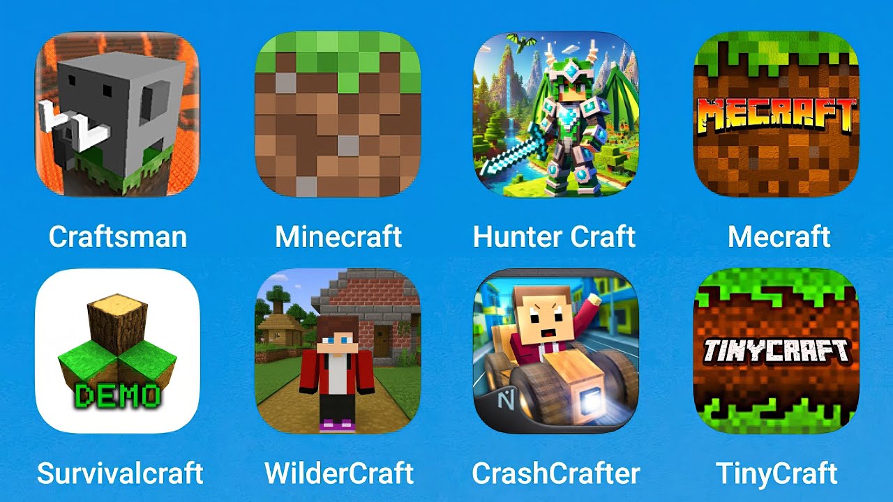 Craftsman, Minecraft, Hunter Craft, Mecraft Building, Survivalcraft, WilderCraft, CrashCrafter