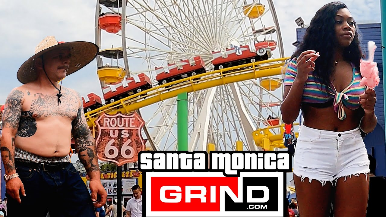 4K Santa Monica Beach Pier Boardwalk Virtual Bike Tour 7-25-21 at  4pm