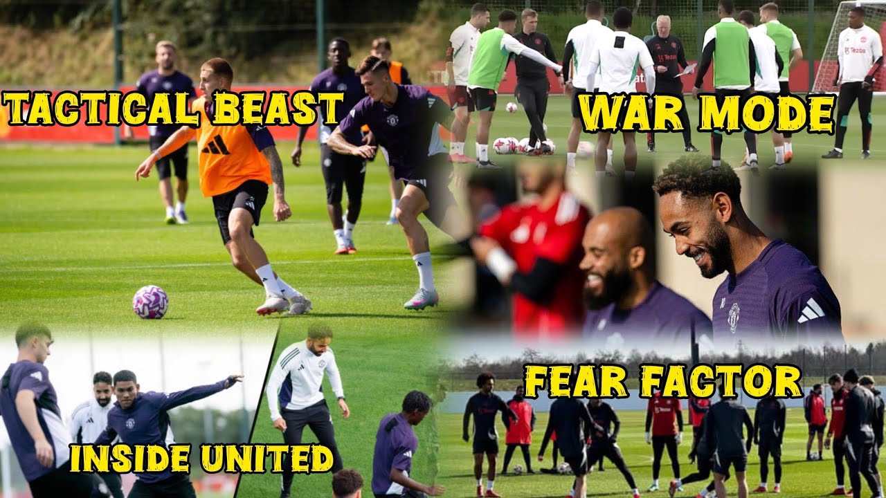 Тренировка "Манчестер Юнайтед" сегодня была просто ужасающей 😱🔥 Аморим создал монстра за закрытым...