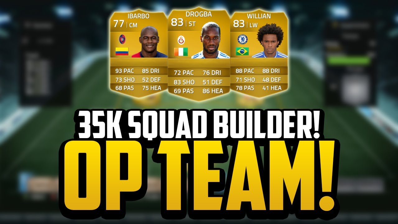 35K OVERPOWERED SQUAD BUILDER! w/ DROGBA! | FIFA 14 Ultimate Team