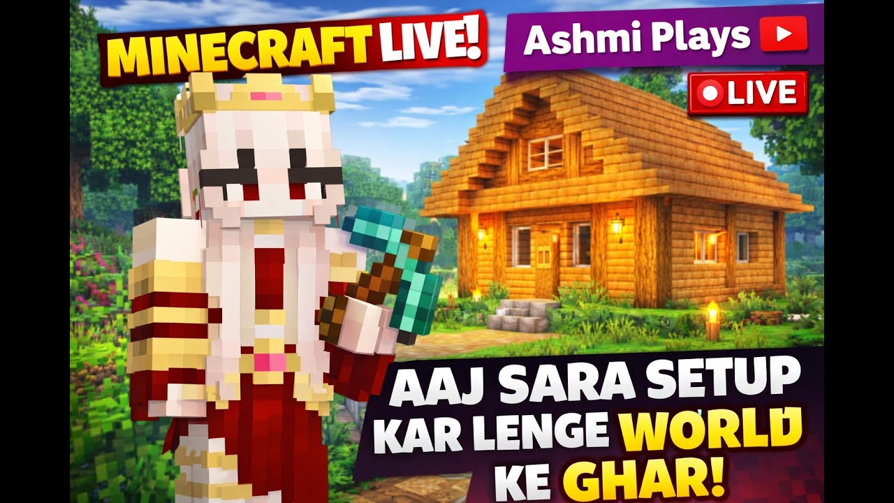 Full Survival Setup + Beautiful House Build | Ashmi Plays LIVE #live #gaming