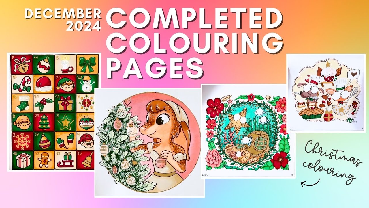 December 2024 Completed Colouring Pages