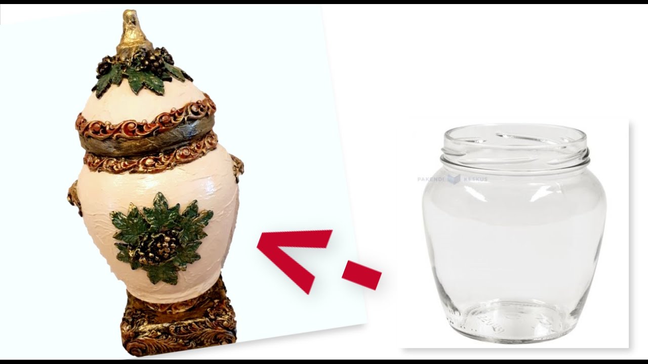 How to Decorate Glass jar with air dry clay/Home decor