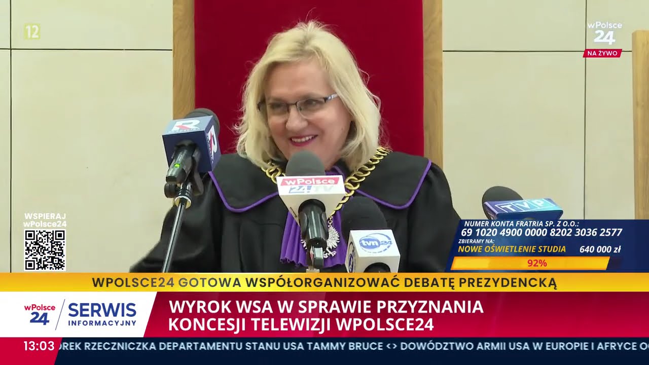 Atak na wolne media! WSA uchylił decyzję KRRiT w sprawie koncesji dla telewizji wPolsce24!